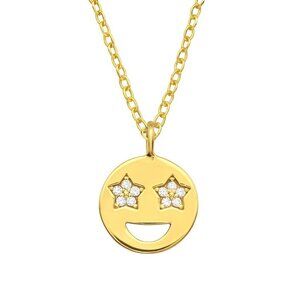14K Vermeil Gold Emoji Pendant Necklace